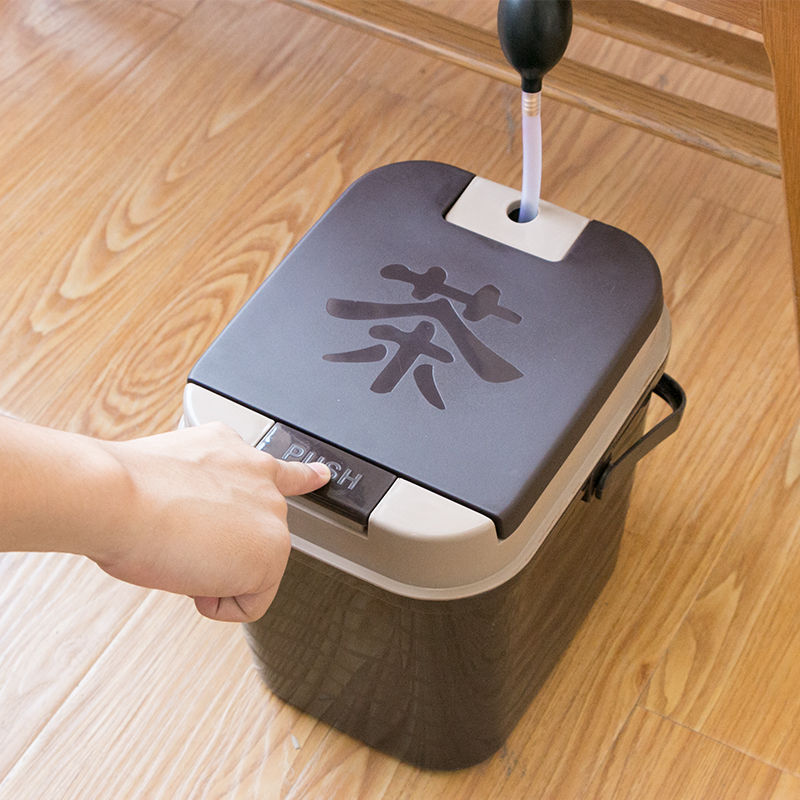 茶水桶茶渣桶干湿分离垃圾桶废水桶大容量二合一塑料排水桶防臭