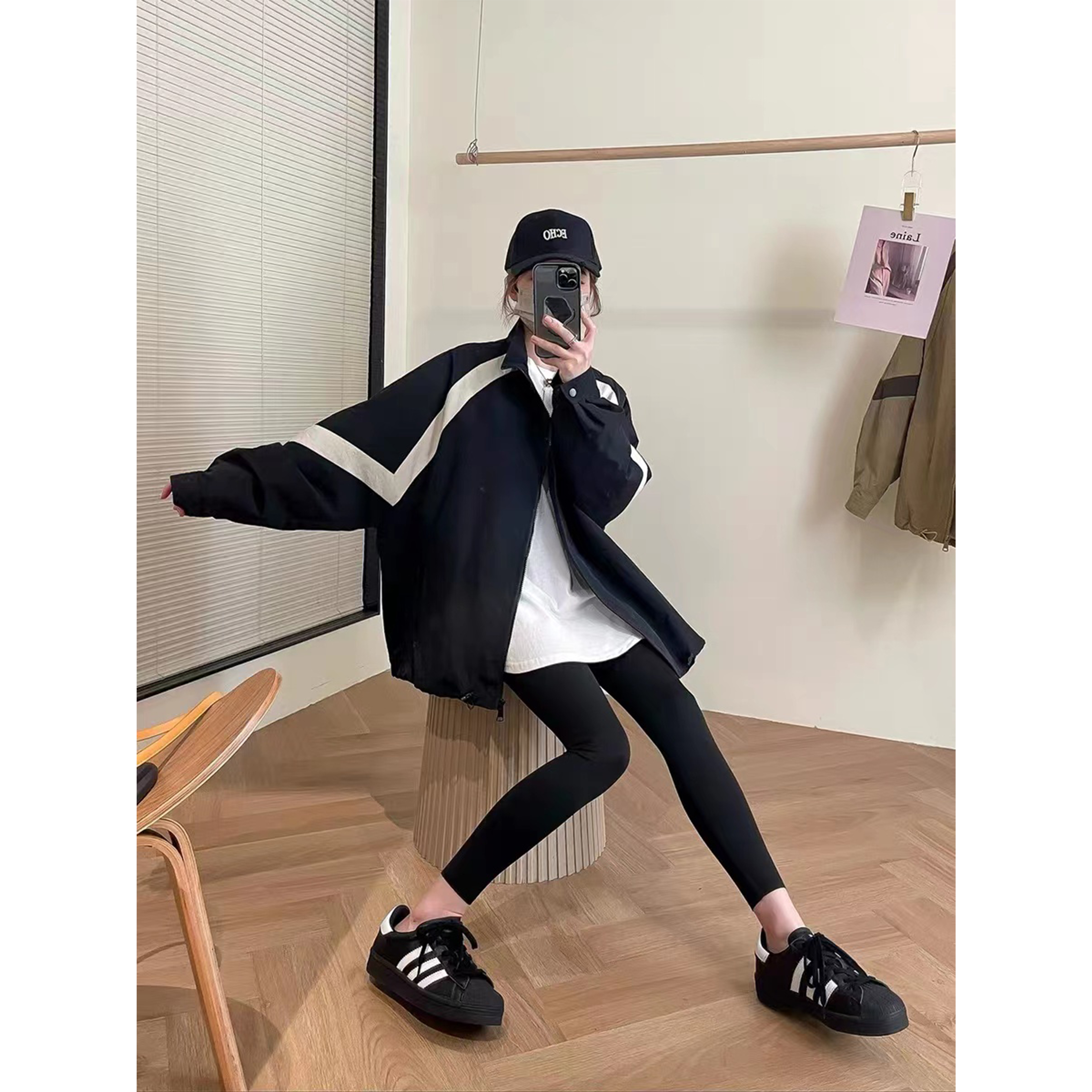 HENIMAN/恒依曼韩版立领时尚拼接撞色百搭羽绒运动冲锋衣 1505