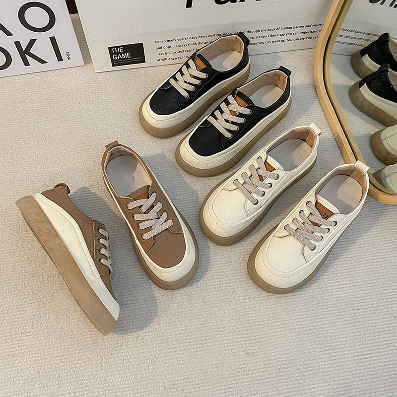 品牌女鞋 2023秋季新款复古小皮鞋平底单鞋时尚百搭一脚蹬小众