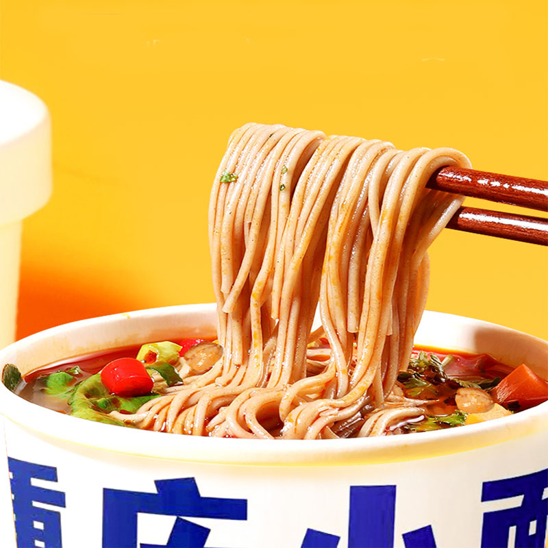 味享族山药荞麦重庆小面135g*桶非油炸清真美食方便速食免煮泡面
