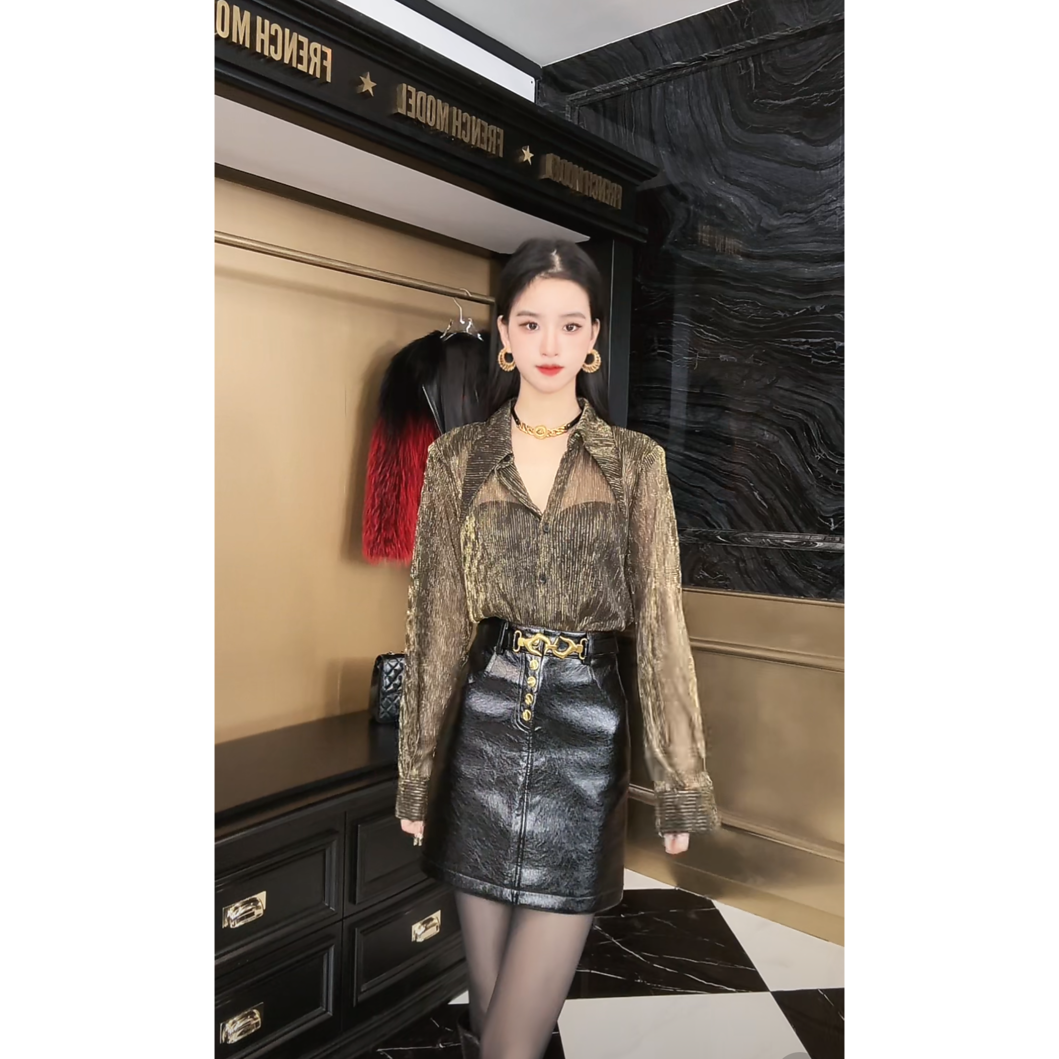 法模 FRENCH MODEL媛.时尚设计长袖衬衫女装  40850054