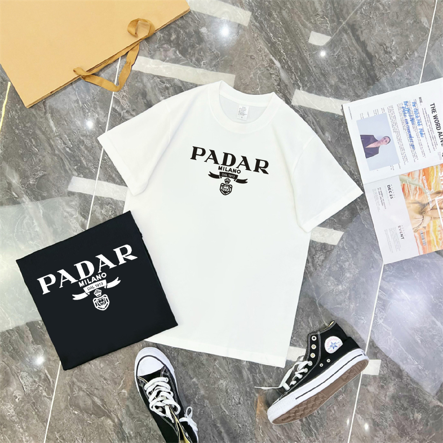 重磅纯棉短袖圆领t恤简约字母印花休闲宽松半袖男百搭潮流上衣811