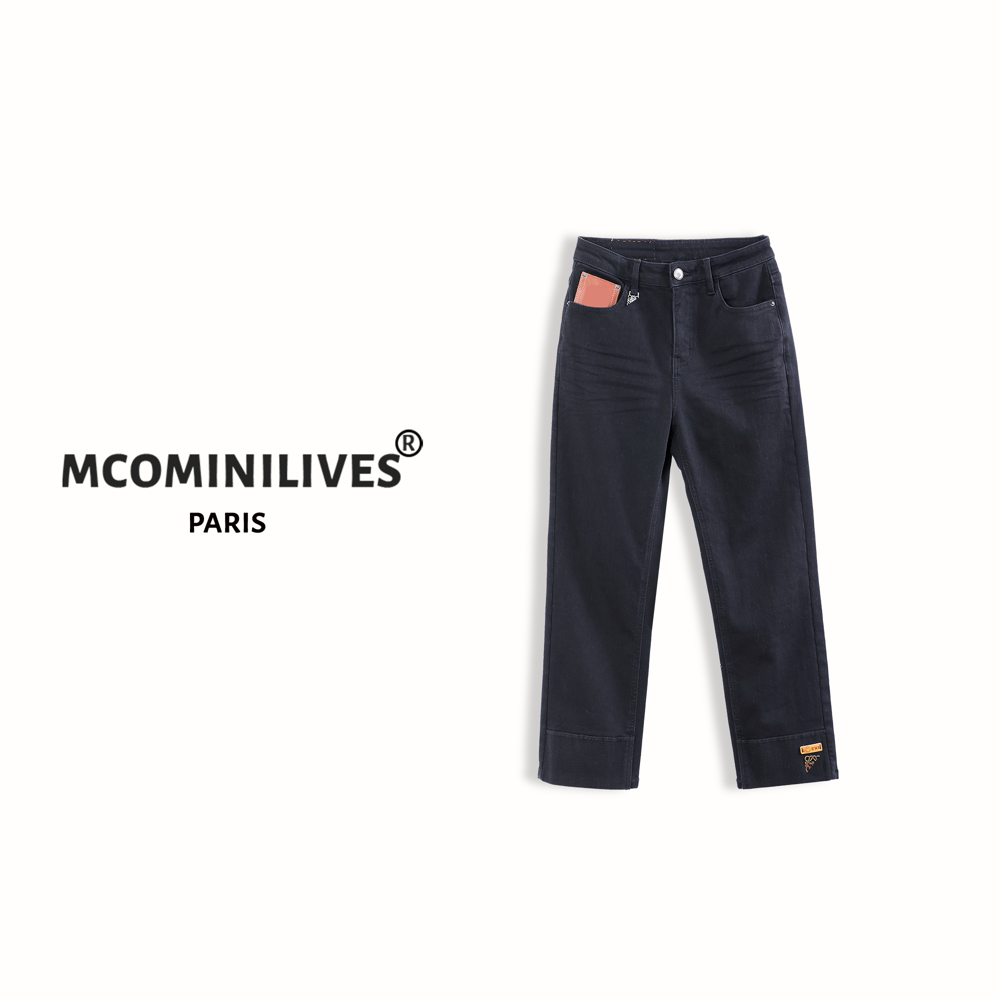 彬彬&SALOME【真我态度】2023秋冬加绒女款潮流休闲时尚牛仔九分裤