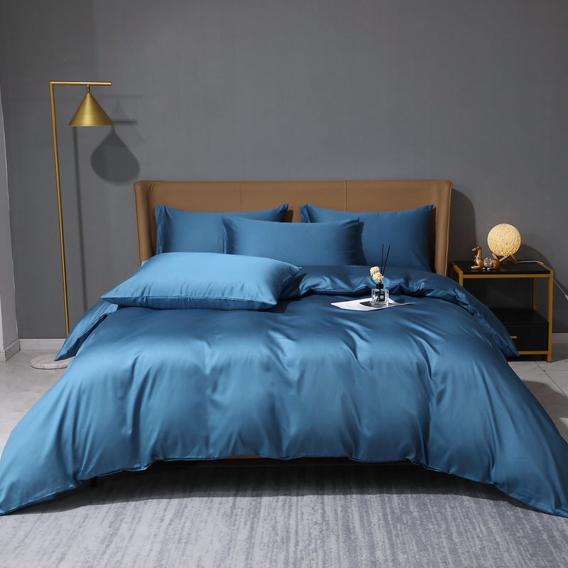V/雅鹿100S纯棉贡缎长绒棉四件套床单被套家用贡缎长绒棉三件套