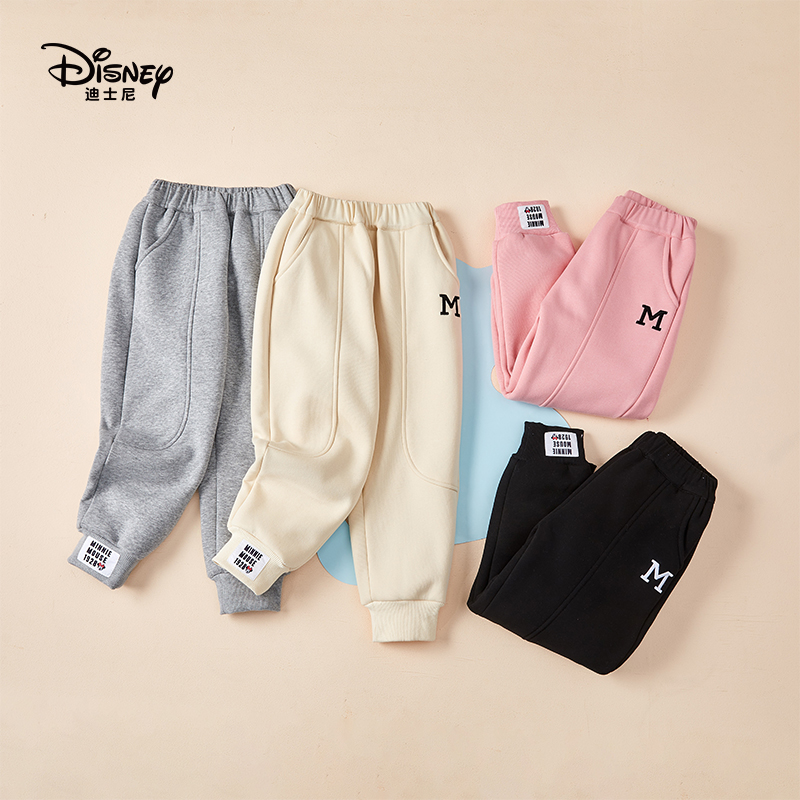 Disney/迪士尼新款秋冬男女童中大童加厚保暖运动舒适卫裤长裤