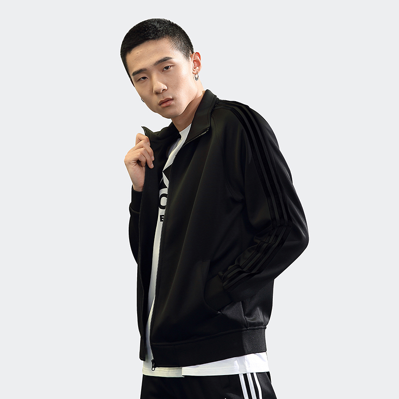 adidas/阿迪达斯春季内里针织毛圈速干男女运动黑标外套TR30JR-BB