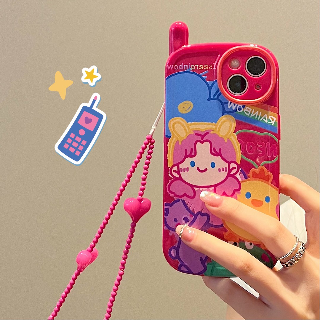 涂鸦玫红女孩iPhone14手机壳苹果13/12promax硅胶11女xs/xr软78p