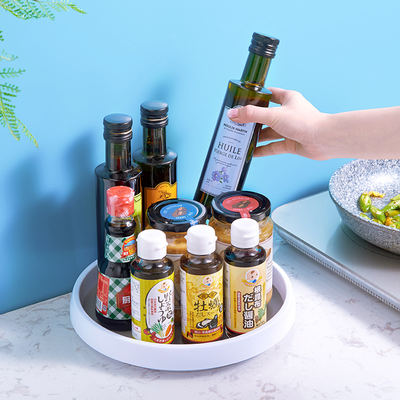 厨房多功能旋转收纳盒神器转盘置物储物架防滑调味品调料油盐酱醋