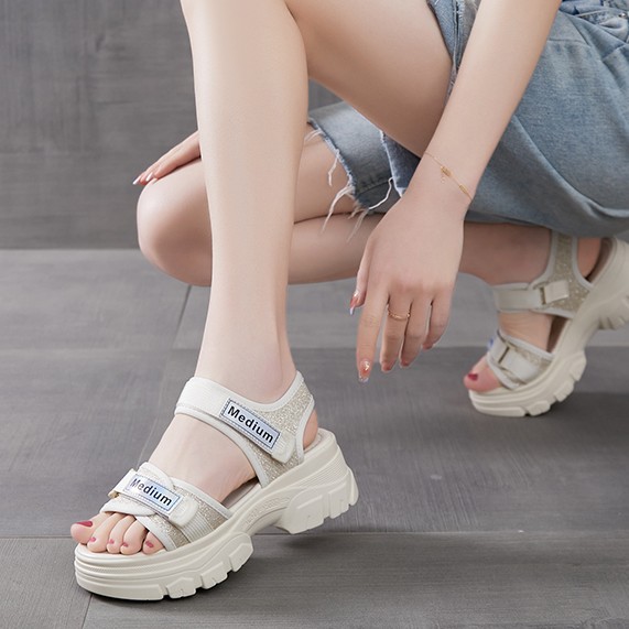 【0312】运动凉鞋女2022年夏季新款时尚百搭松糕厚底沙滩鞋女款