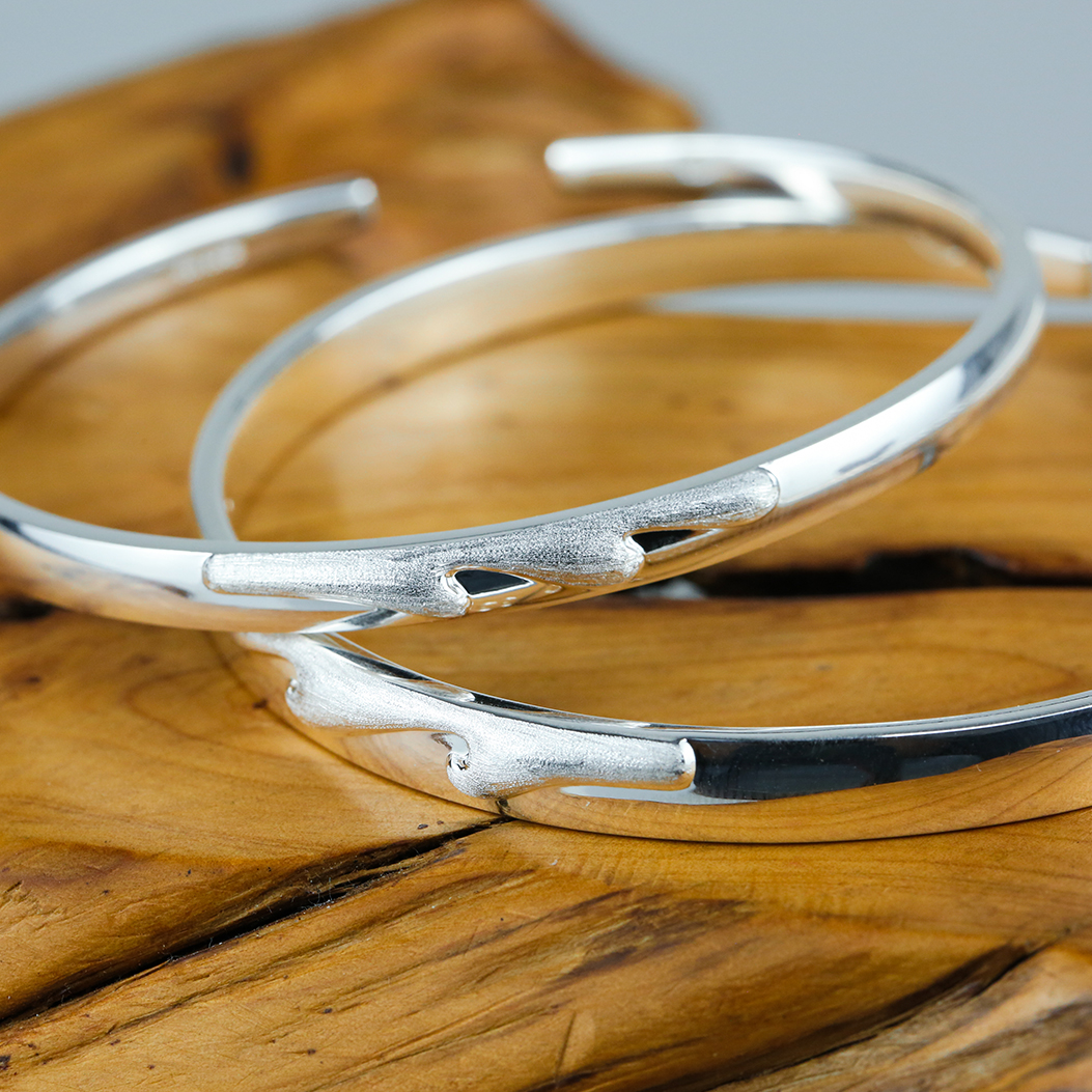 足银手镯 足银手镯 一鹿相伴情侣手镯杭锦