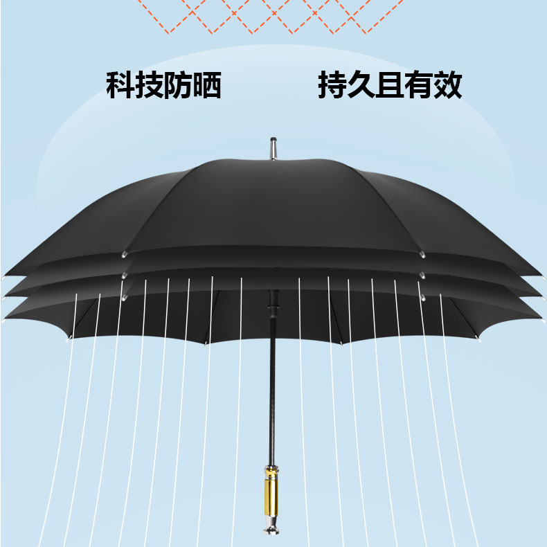 莲花大龙骨贵宾伞直杆伞商务伞晴雨两用伞遮阳伞防紫外线防风伞