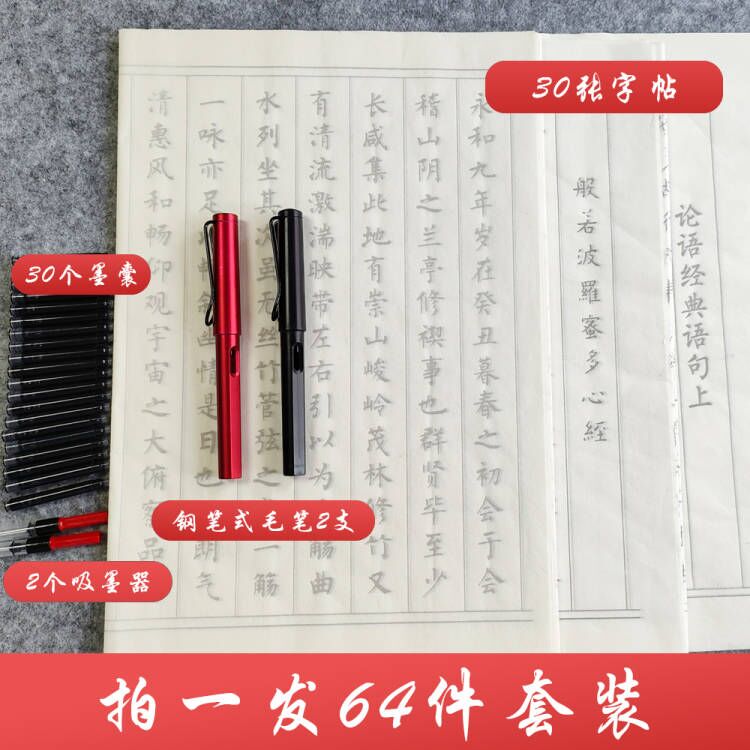 小楷钢笔式毛笔软笔专用临摹字帖套装书法初学成人练字入门小学生