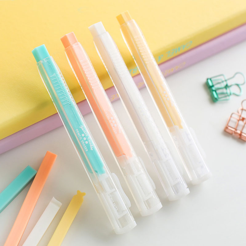 日本KOKUYO国誉pvc推拉简约设计细细擦彩色橡皮檫擦除无碎屑2011