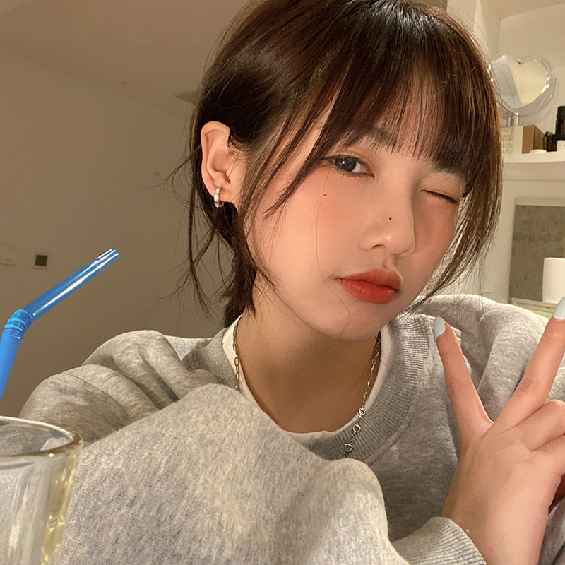 铜合金耳饰 ins简约百搭气质高级感冷淡风耳圈小众日韩设计耳环女