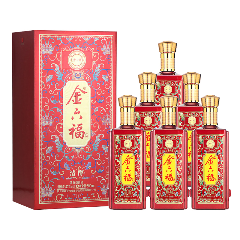 金六福金六福清醇 42度浓香型500ml*6瓶42度500ml