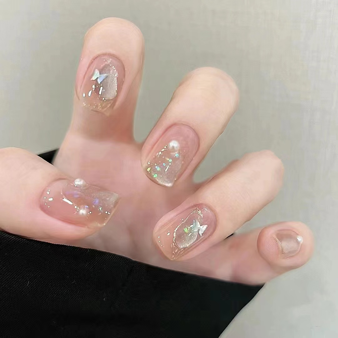 【梦游仙境】纯手工穿戴甲美甲贴穿戴式护光疗甲冰透渐变流行纯欲