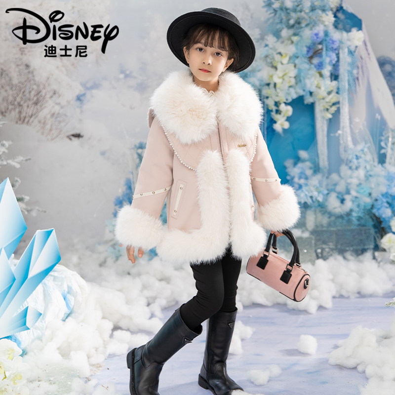 【YKT】Disney/迪士尼女童冬季新休闲毛毛加厚派克服外套XCE4PJ104