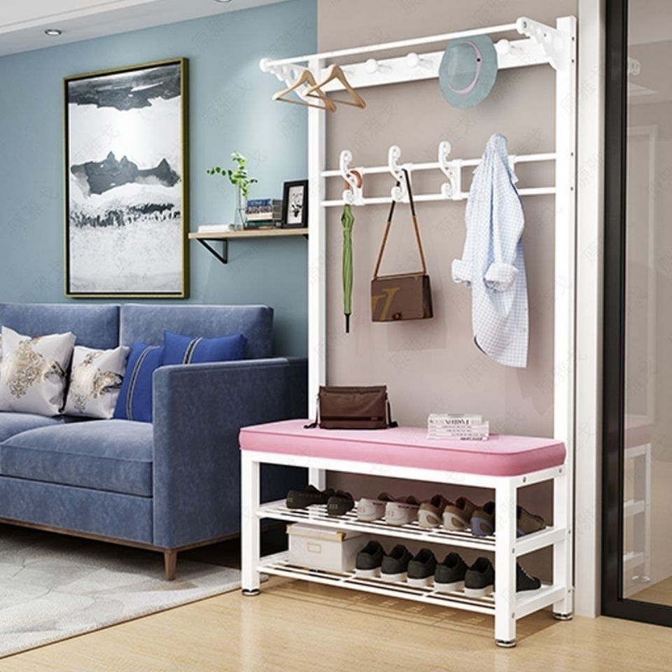换鞋凳衣帽架一体客厅衣架落地立式挂衣架卧室置物架可坐鞋柜鞋架