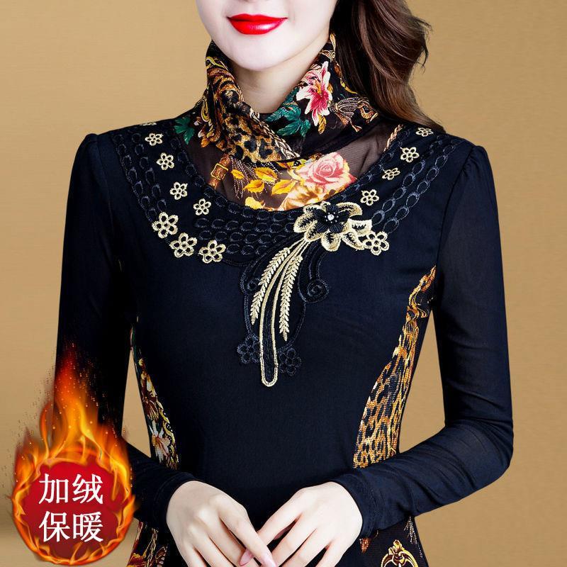 高领打底衫女装长袖2023年秋冬新款时尚洋气小衫加绒保暖内搭上衣