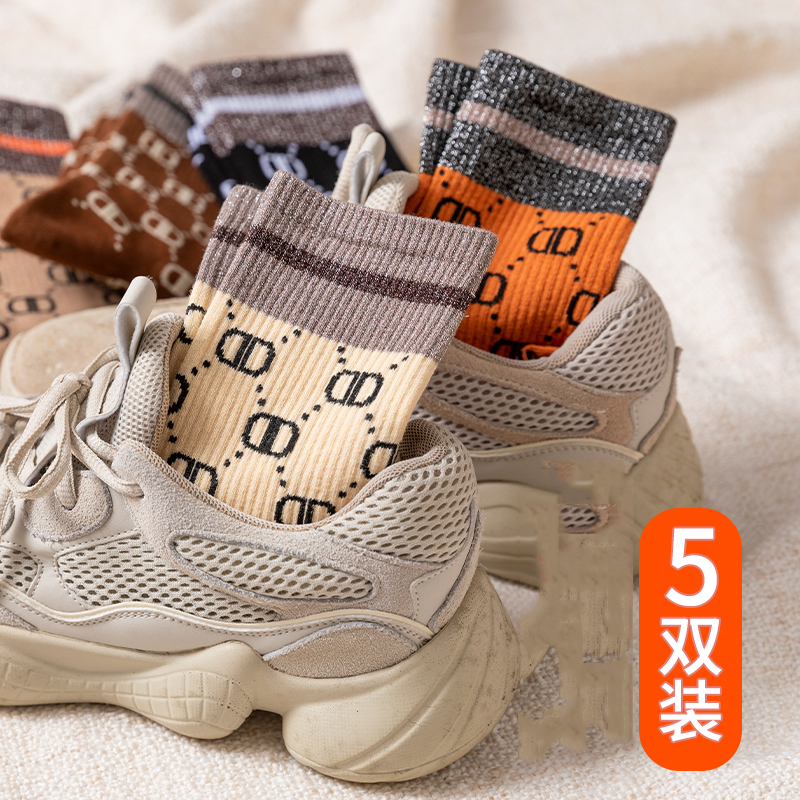 袜子女中筒袜秋冬季高筒女袜ins潮女士长筒袜春秋弹力棉袜【优选】