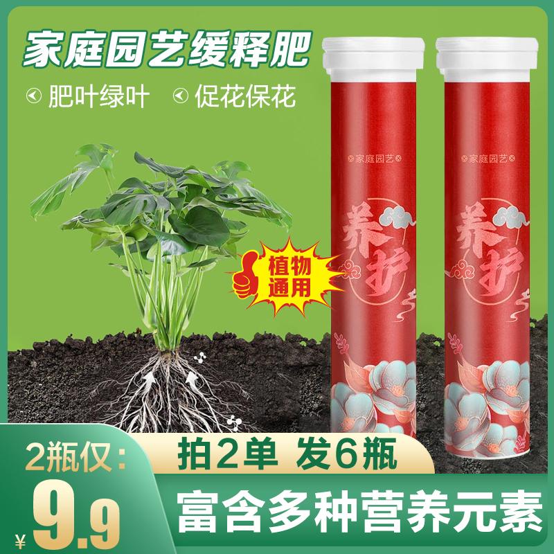 9.9元2瓶【拍二发六】家庭园艺均衡有机活力氮磷钾缓释片通用平衡