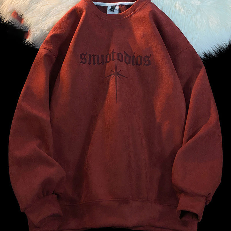 卫衣男士春秋季美式复古宽松休闲外套重磅套头上衣印花帅气美拉德