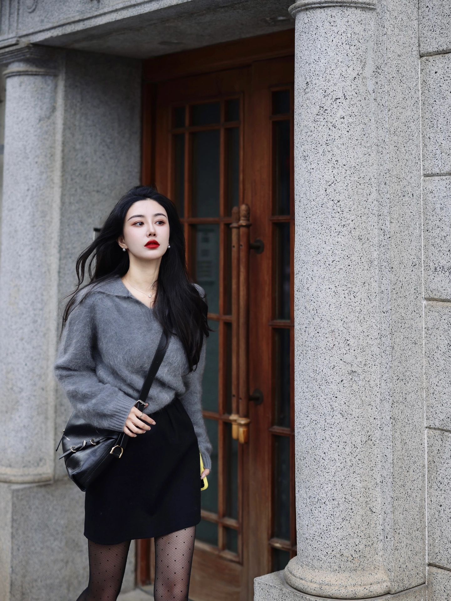 2023年流行网红欧货爆款小香风慵懒风秋冬毛衣高级感短裙套装女