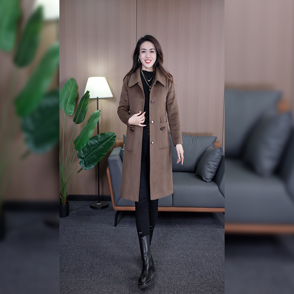 【美人衣橱】新款春秋显瘦休闲百搭女士显瘦百搭毛呢外套