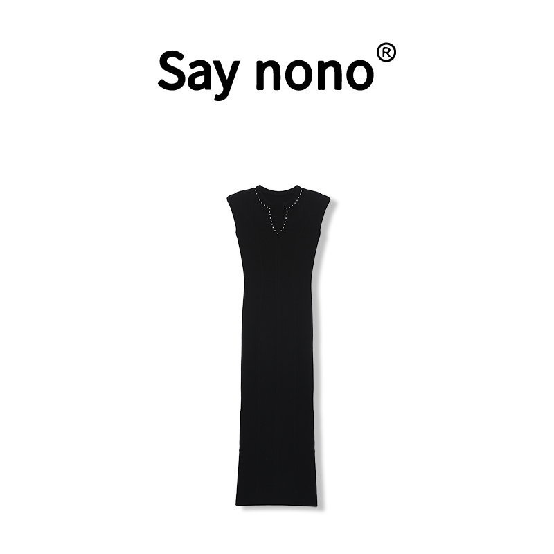 Say nono★TN -T23198-新款女装舒弹羊毛亲肤无袖连衣