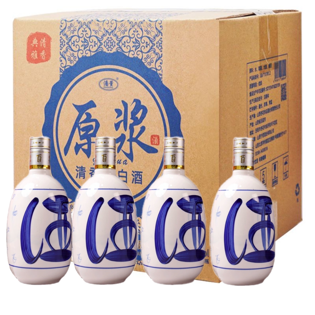 潘董山西杏花村纯粮酿造优质青花原浆清香型白酒整箱53度475