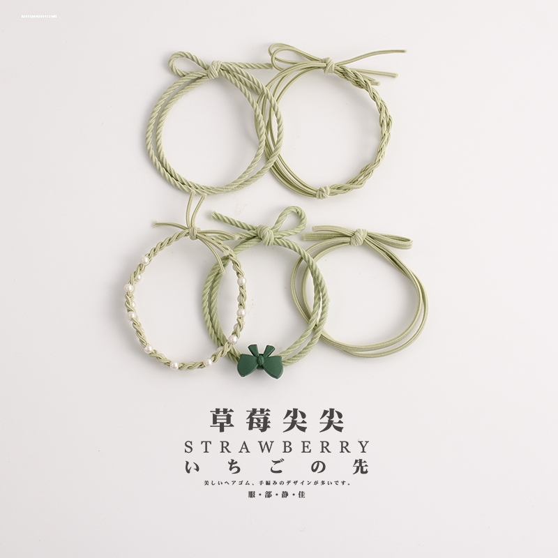 时尚森系5件套发绳显白丸子头少女扎马尾头饰2023耐用新款ins精致