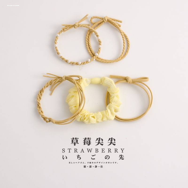 森系5件套发绳皮筋ins小众显白质感百搭高弹设计新款发饰时尚