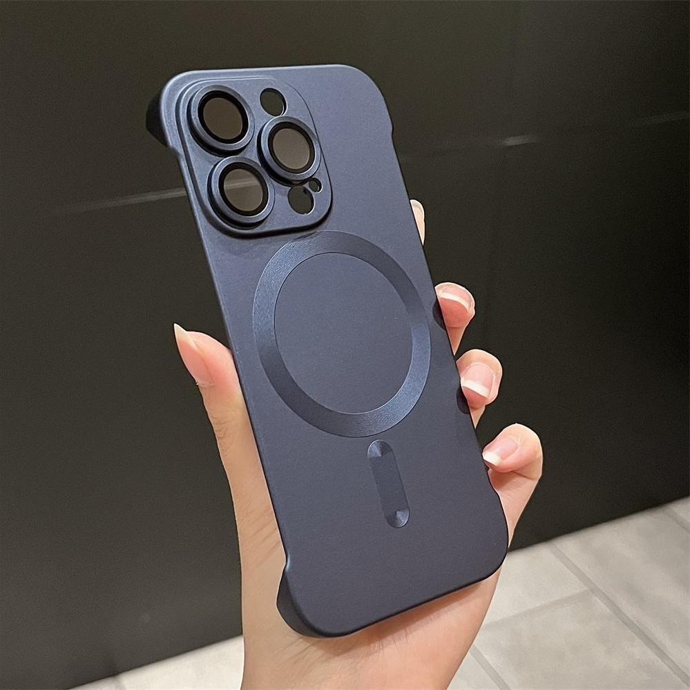 护镜磁吸无边框高级感苹果15promax手机壳iPhone14pro磨砂13超薄
