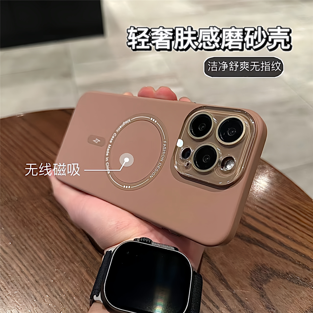 苹果14/13/15promax手机壳简约INS风带镜头膜iPhone12高级款硬壳