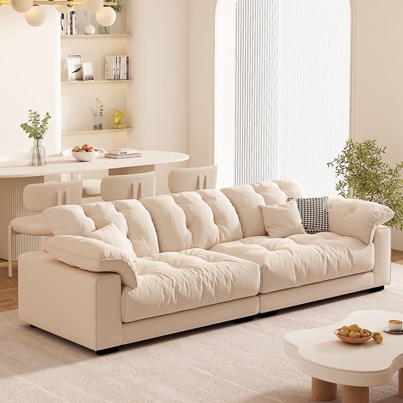 奶油风布艺沙发客厅小户型简约现代轻奢大象耳朵家用直排云朵沙发
