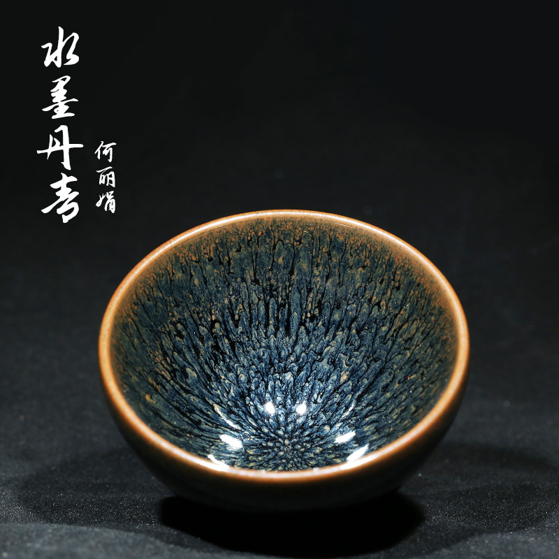 百花女匠 何丽娟 【水墨丹青】玻化釉面 百花绽放茶盏建盏