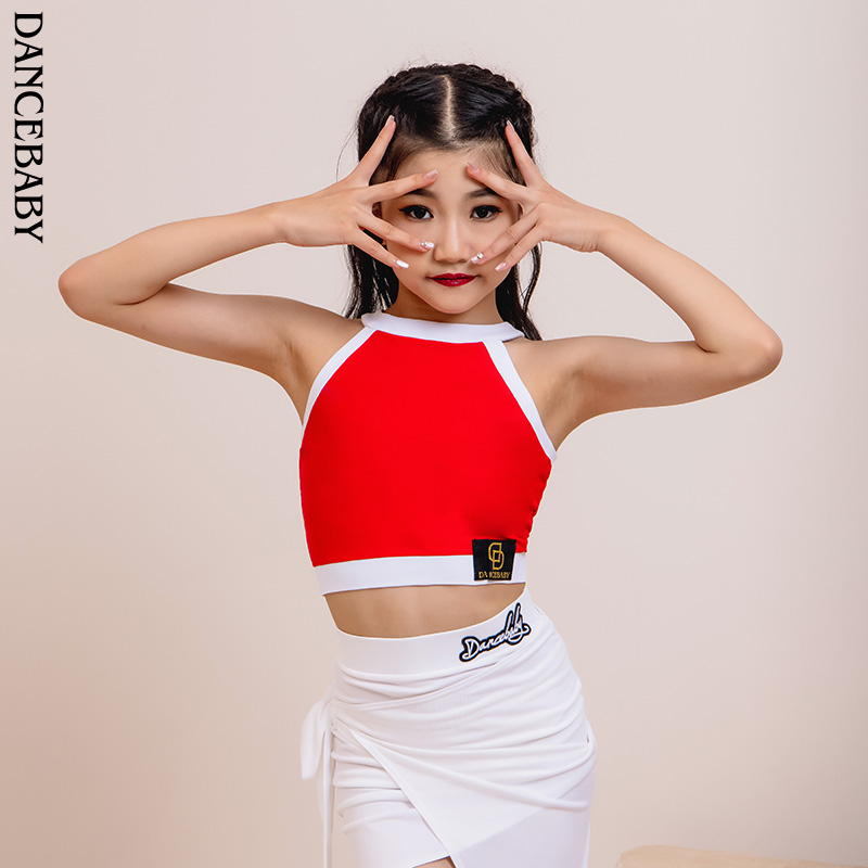 dancebaby拉丁舞蹈服女儿童练功服新款上衣舞服跳舞衣服DAS92