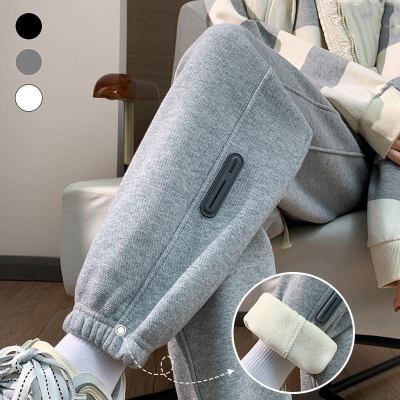 艾格秋冬哈伦裤加绒运动裤女宽松束脚休闲裤时尚显瘦百搭外穿卫裤