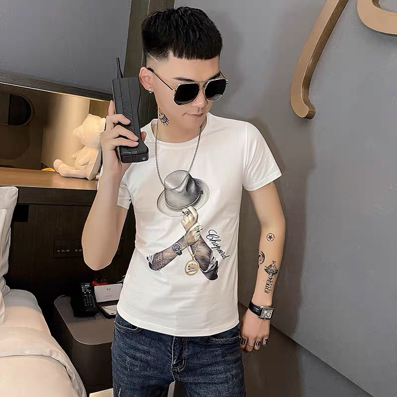 2023夏季新款即墨痞帅系列潮流时尚休闲百搭印花男士短袖韩版T恤