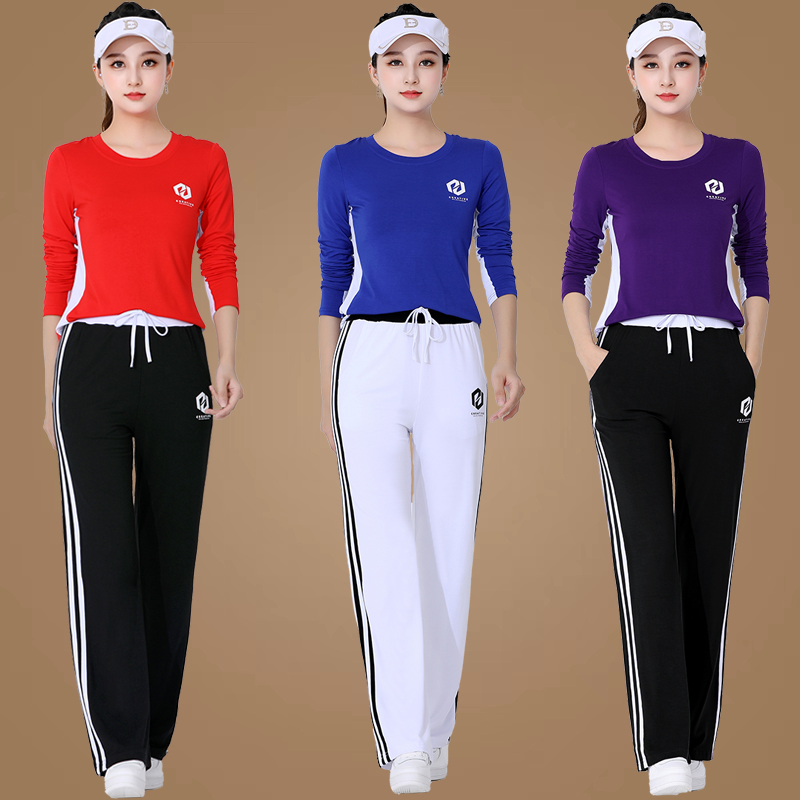 舞之美广场舞蹈服装2023秋季新款长袖棉休闲运动服舒适透气时尚