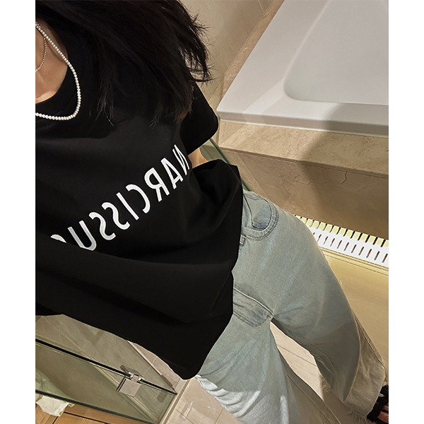 Cherry boom【哥大日记】新款纯色字母双面T恤 A230716001