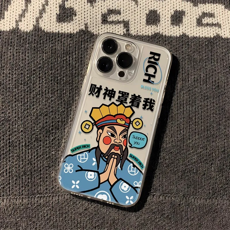 财神罩我苹果15手机壳14iPhone13pro新8SE软7plus硅胶xsmax/11/6s