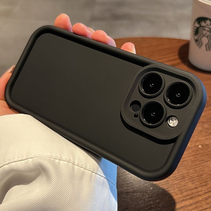 新极简精孔纯色x苹果15手机壳iPhone14promax男女11防摔12硅胶13