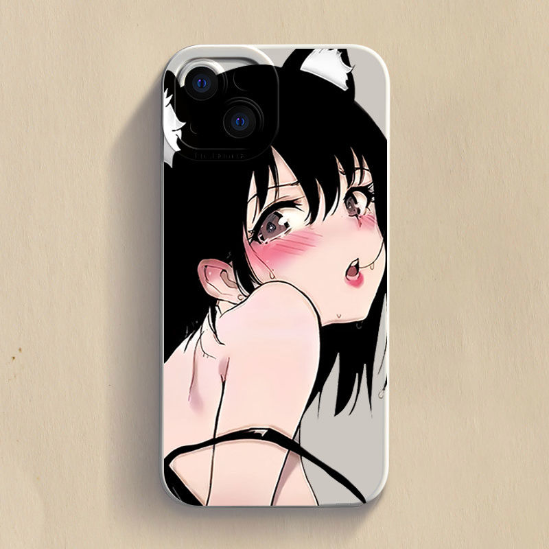 动漫猫娘iPhone15plus手机壳13Pro Max全包12/11硅胶磨砂7p软/14