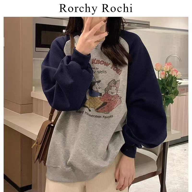 8903新款圆领卫衣女宽松休闲时尚百搭洋气保暖加绒加厚上衣秋冬季