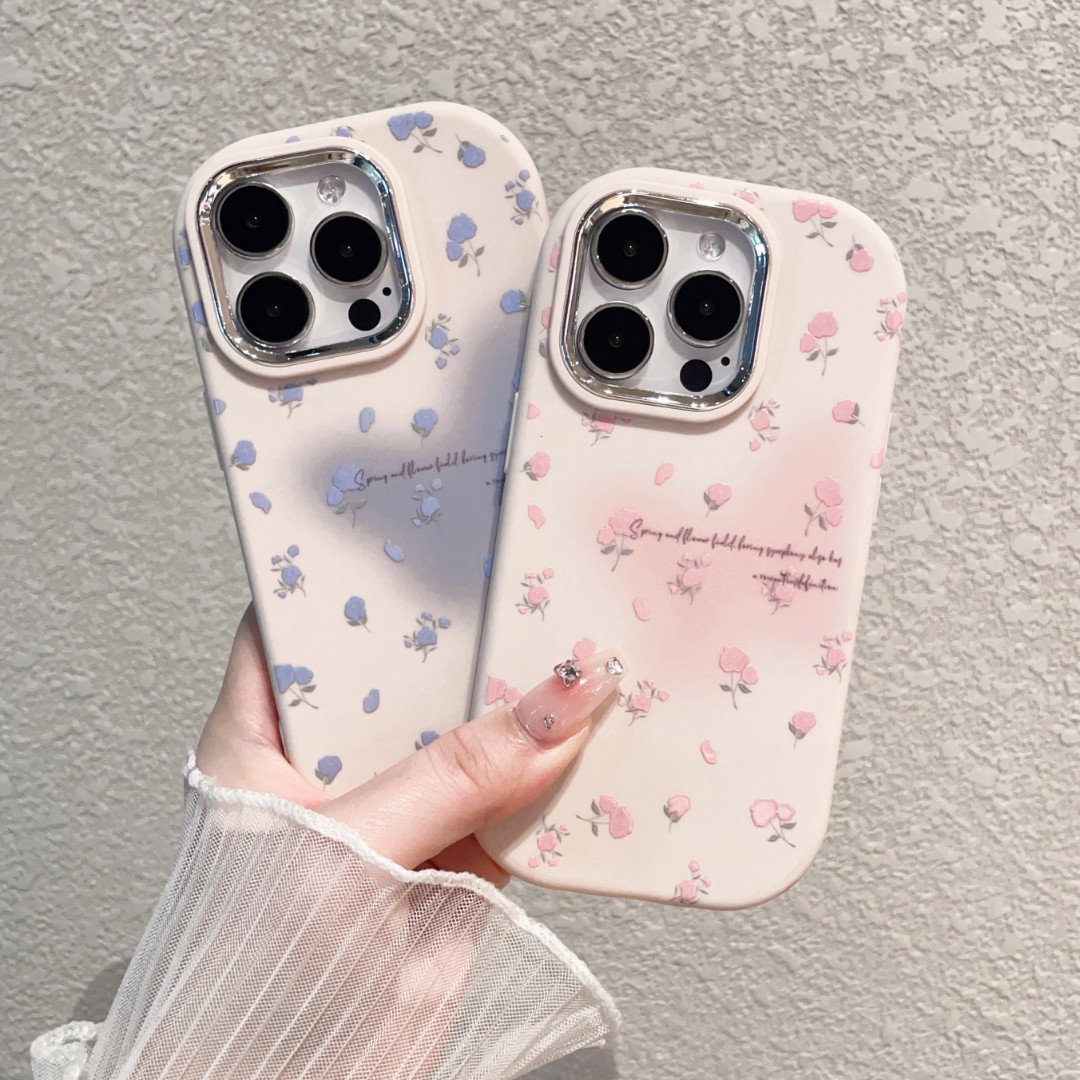 可爱简约碎花苹果15手机壳iPhone14promax防摔华为mate60小米14软