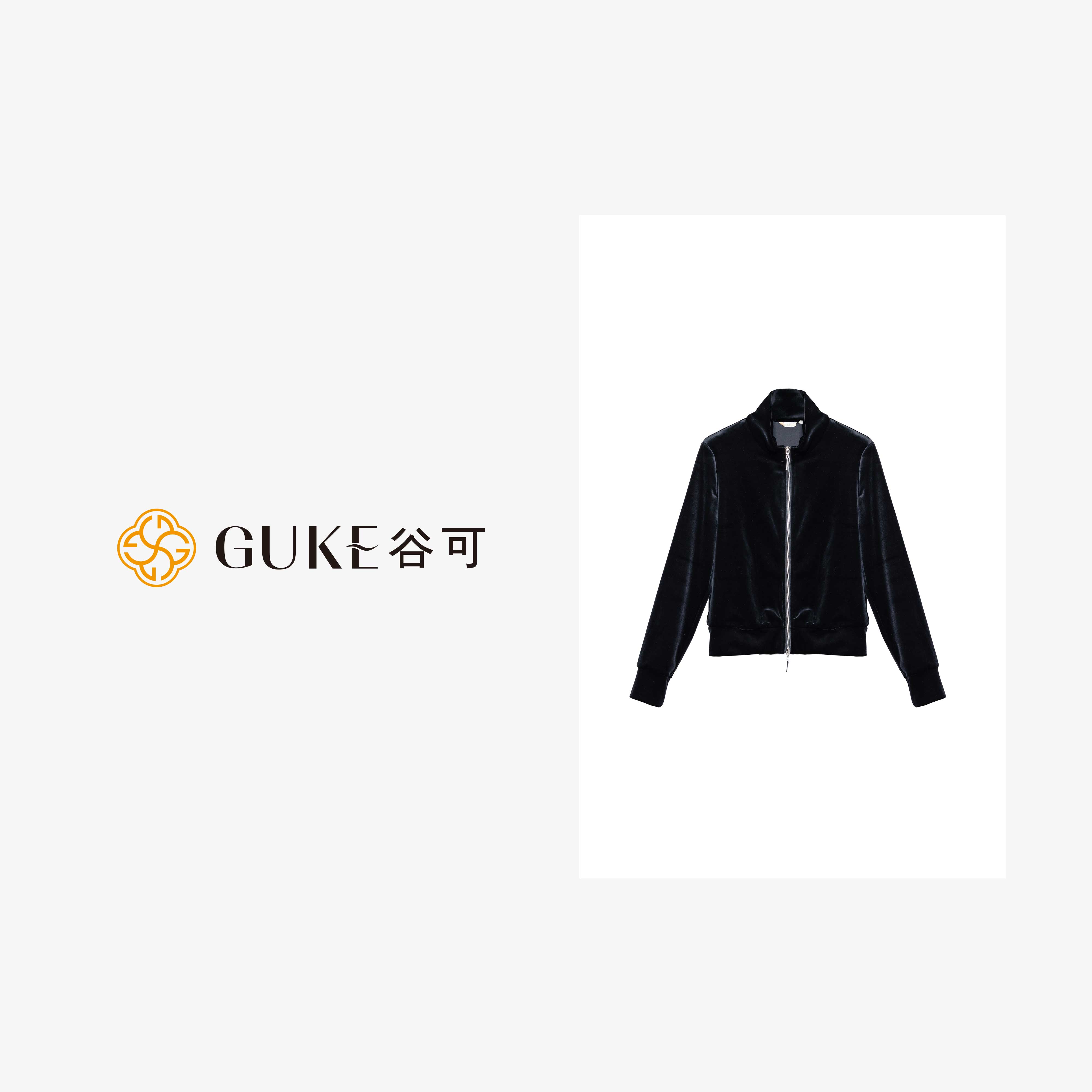 GKE/谷可S1011天鹅绒短款外套女装2023春秋新款运动休闲显瘦上衣