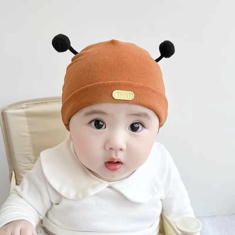 秋冬季宝宝套头帽0-12个月婴儿无骨帽双层春季产后月子帽婴儿帽子