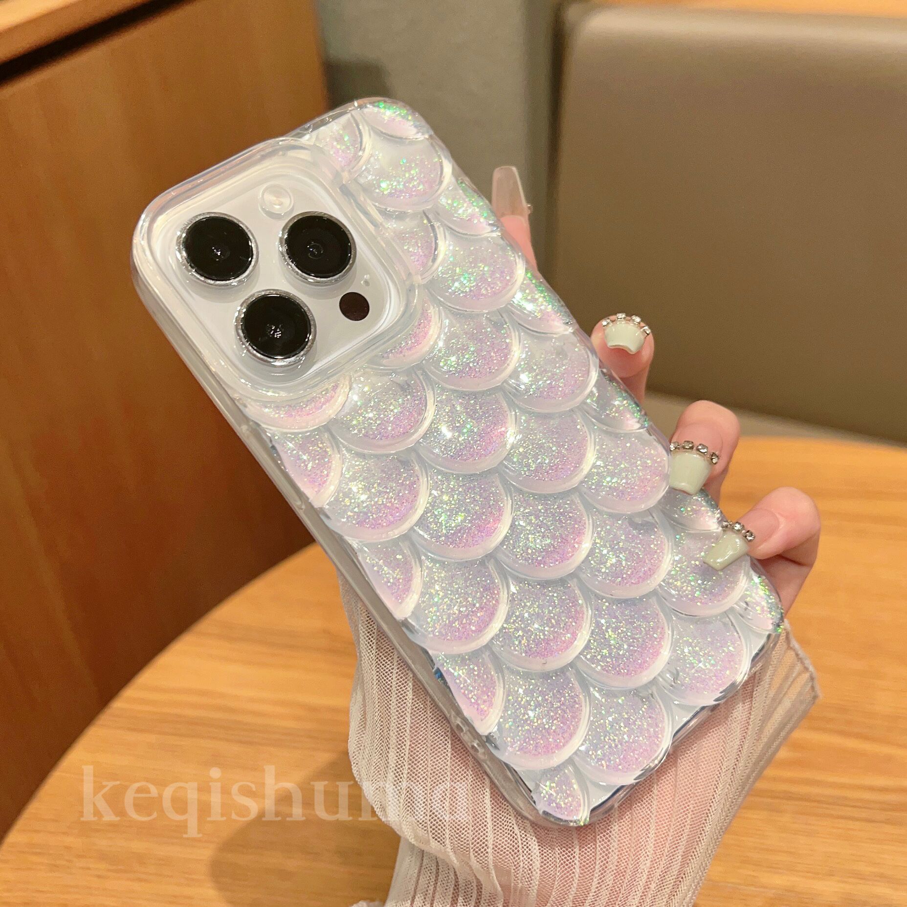 鱼鳞滴胶14手机壳新款13promax网红12简约14promax硅胶ins苹果13