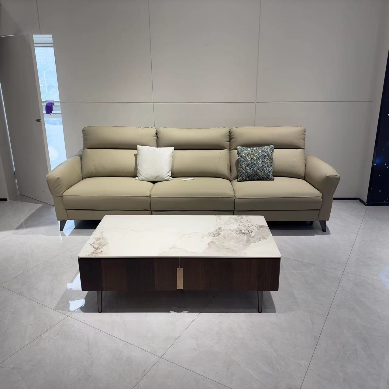 （大利家具）KFL-CH2277沙发轻奢真皮三人位多功能沙发客厅简约